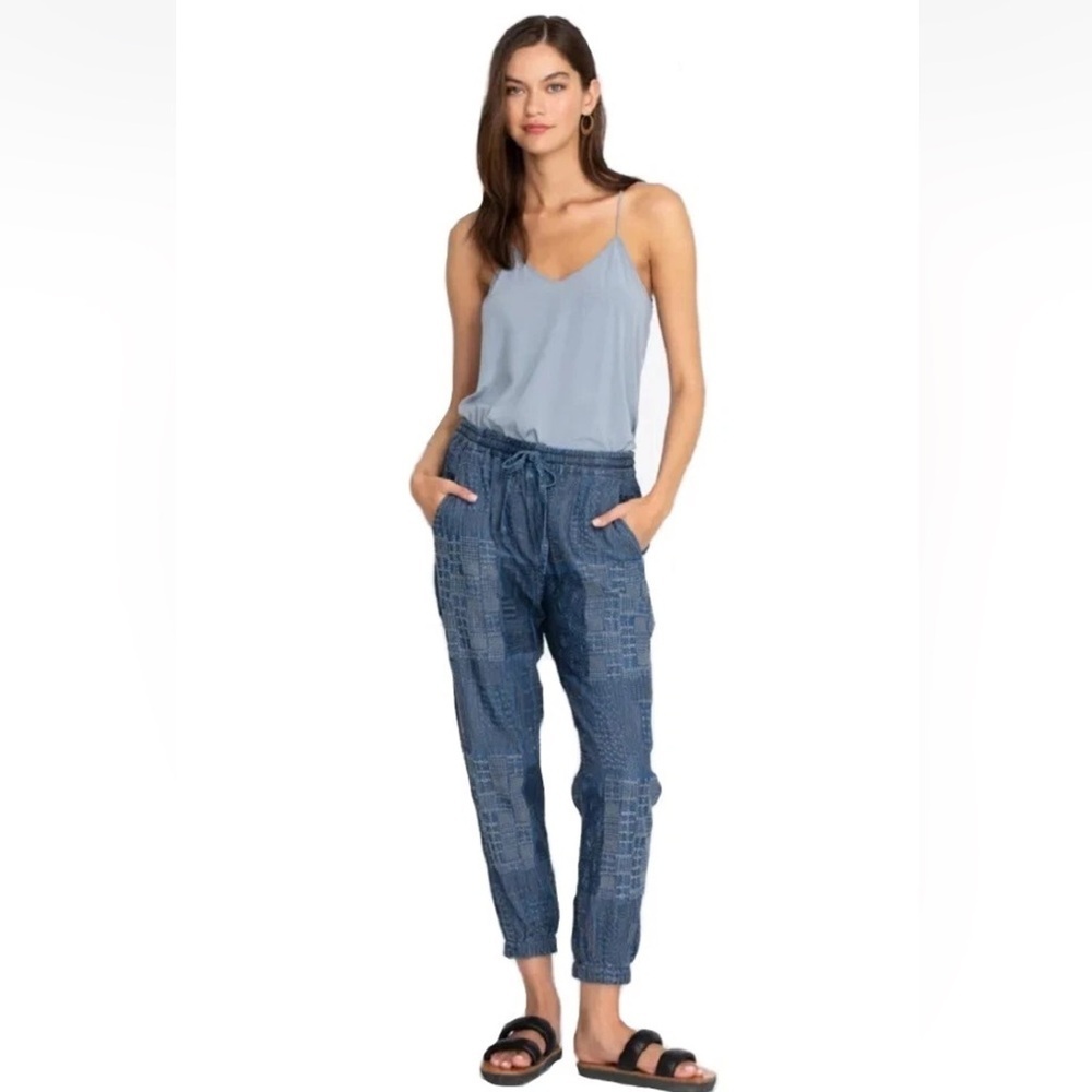NWT’S Johnny Was Biya Womens Luisa Embroidered Jogger Pant Blue